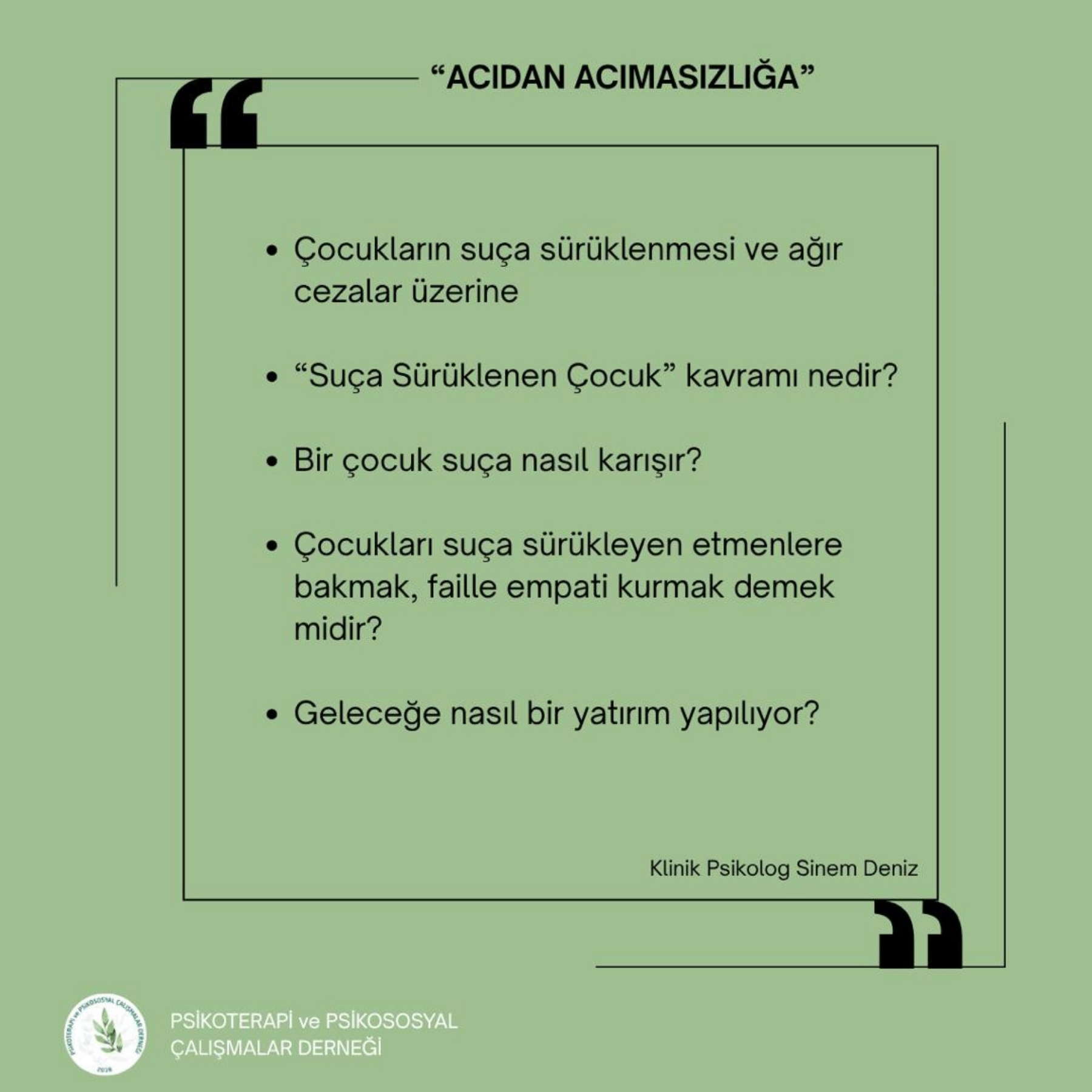 Acıdan Acımasızlığa: Çocukların suça sürüklenmesi ve ağır cezalar üzerine